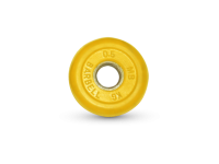 Диски (блины) MB Barbell на штангу и гантели 0.5кг, 26мм (желтый)